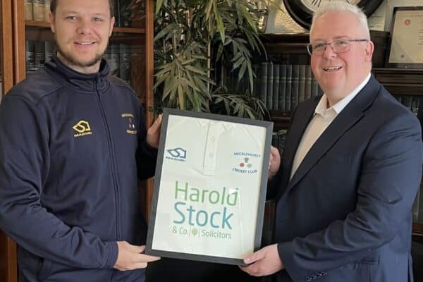 Micklehurst Cricket Club presented Darren McGuinness with a framed sponsored Junior cricket shirt.